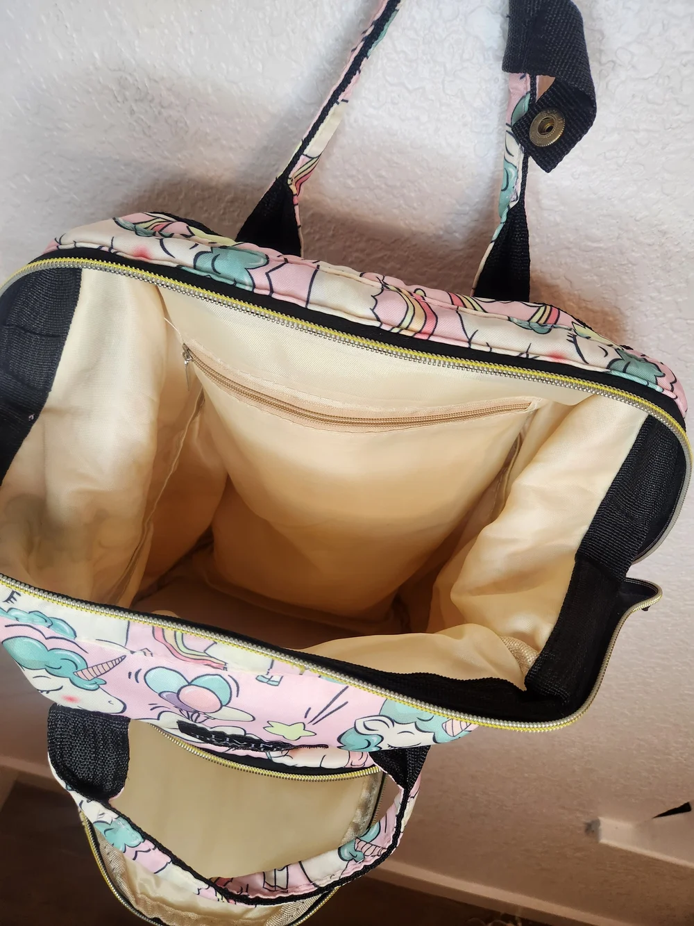 Living traveling share unicorn diaper and travel backpack 12x22